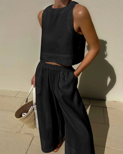 Destiny | Women's Cropped Sleeveless Two-Piece Set