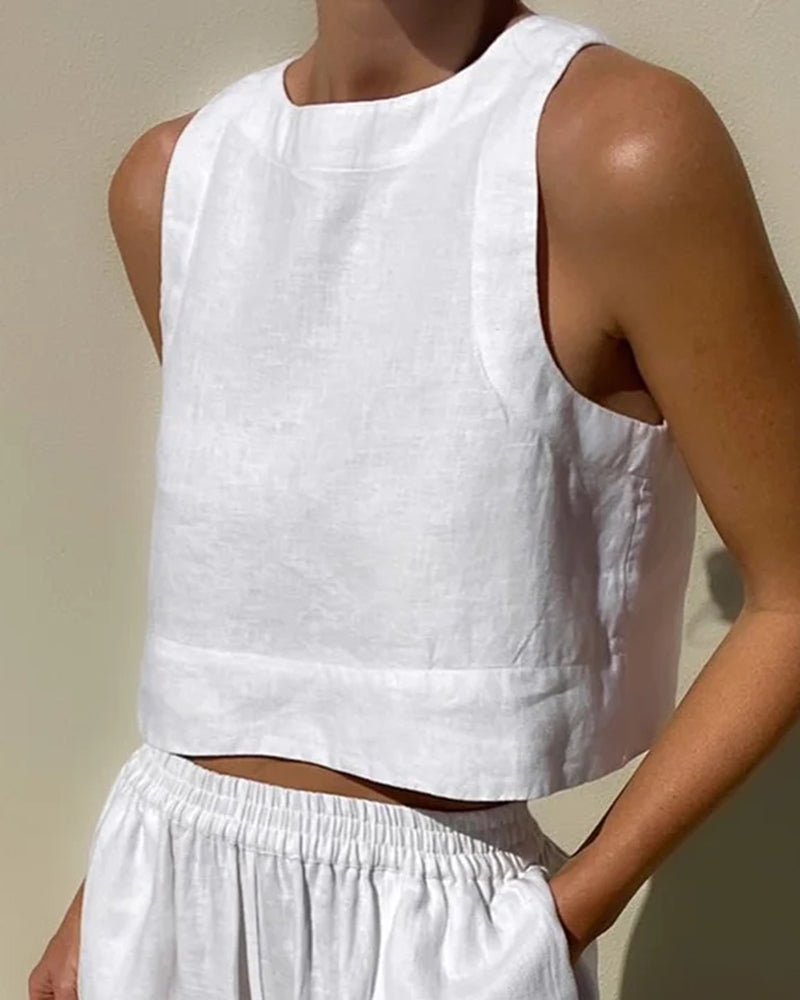 Destiny | Women's Cropped Sleeveless Two-Piece Set