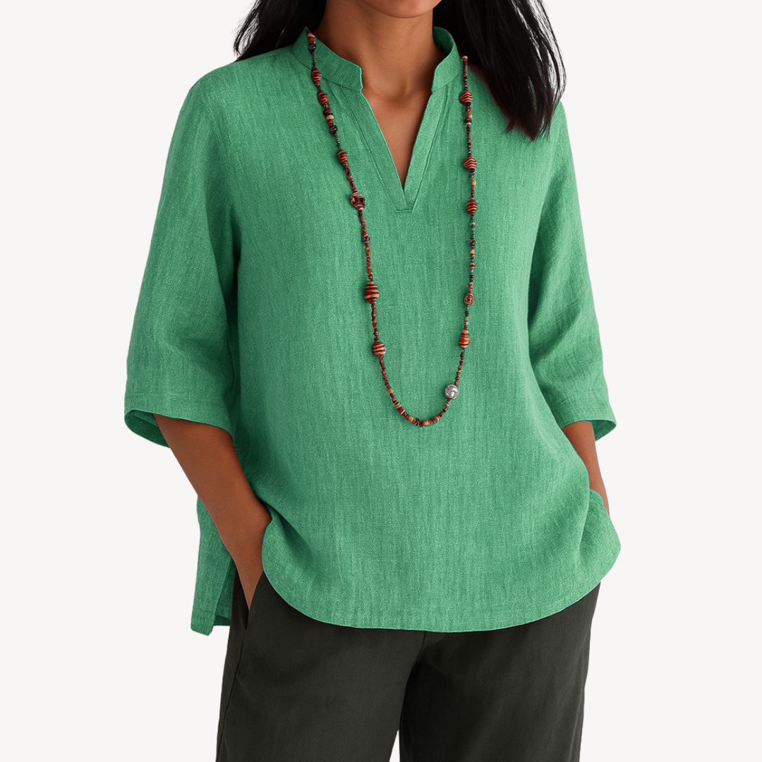 Diane | Women's V-Neck Relaxed Fit Tunic Top