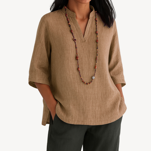 Diane | Women's V-Neck Relaxed Fit Tunic Top