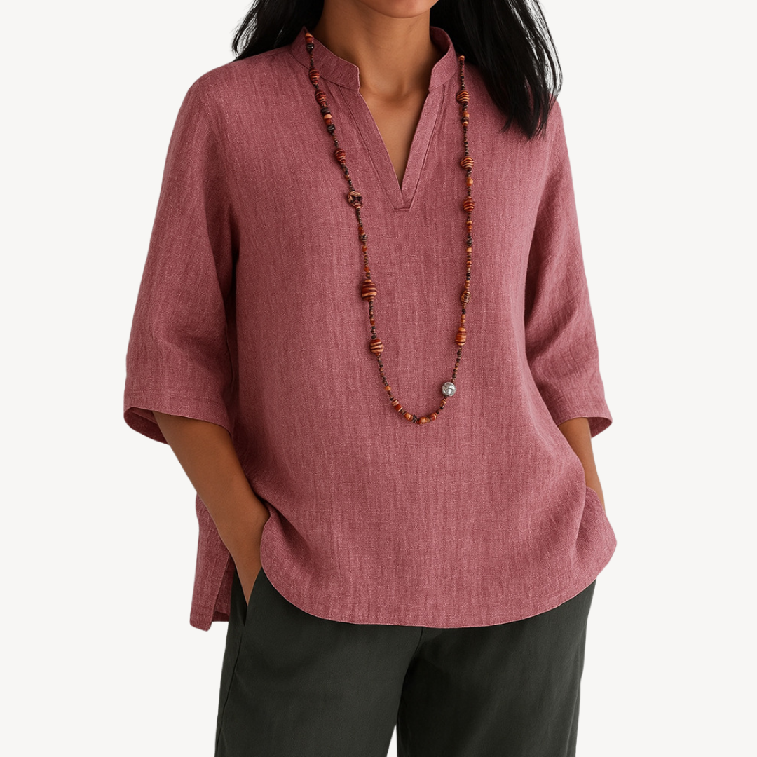 Diane | Women's V-Neck Relaxed Fit Tunic Top