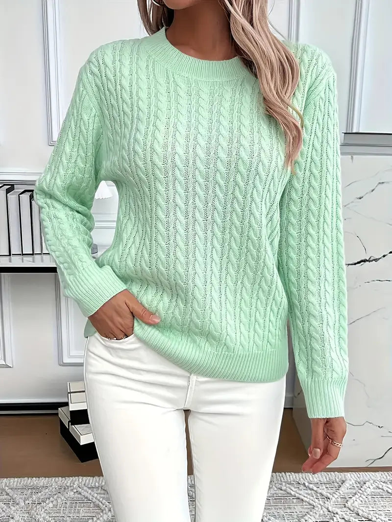 Dianna | Women's Long Sleeve Cable Knit Sweater
