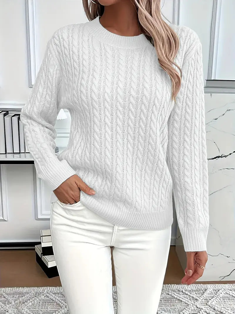 Dianna | Women's Long Sleeve Cable Knit Sweater