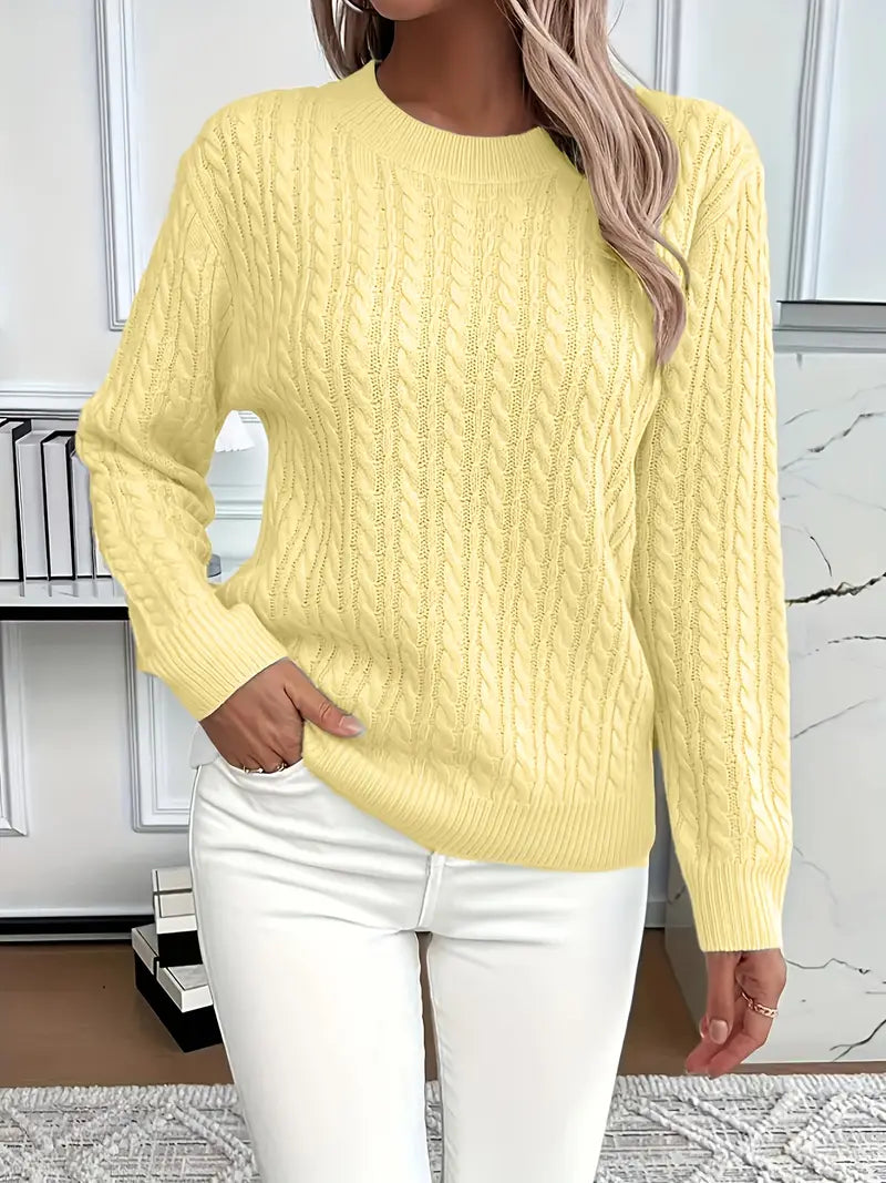 Dianna | Women's Long Sleeve Cable Knit Sweater