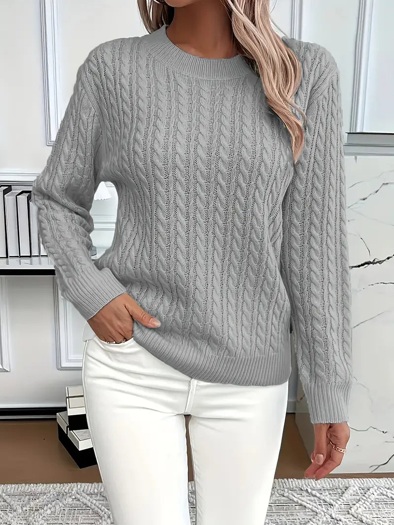 Dianna | Women's Long Sleeve Cable Knit Sweater