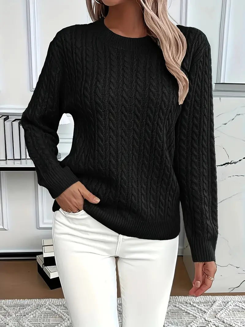 Dianna | Women's Long Sleeve Cable Knit Sweater