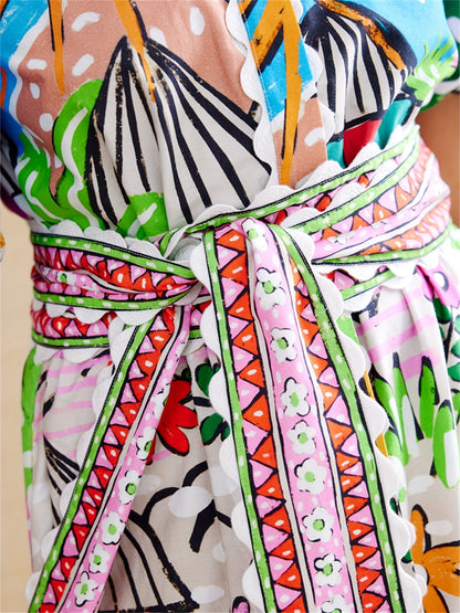 Donna | Women's Short Sleeve A-Line Midi Dress