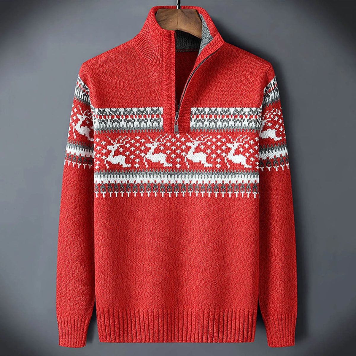 Douglas | Men's Quarter Zip Patterned Sweater
