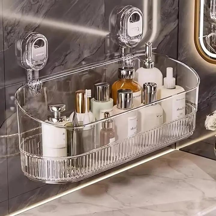 Drill-Free Suction Cup Wall Shelf with Heavy-Duty Vacuum Grips