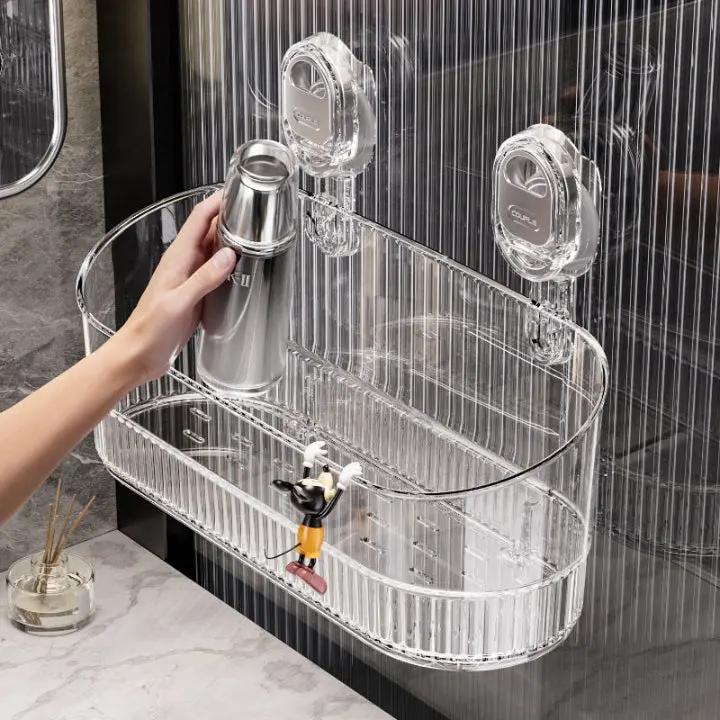 Drill-Free Suction Cup Wall Shelf with Heavy-Duty Vacuum Grips