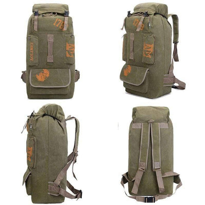 Durable 100L Canvas Camping & Hiking Rucksack Backpack