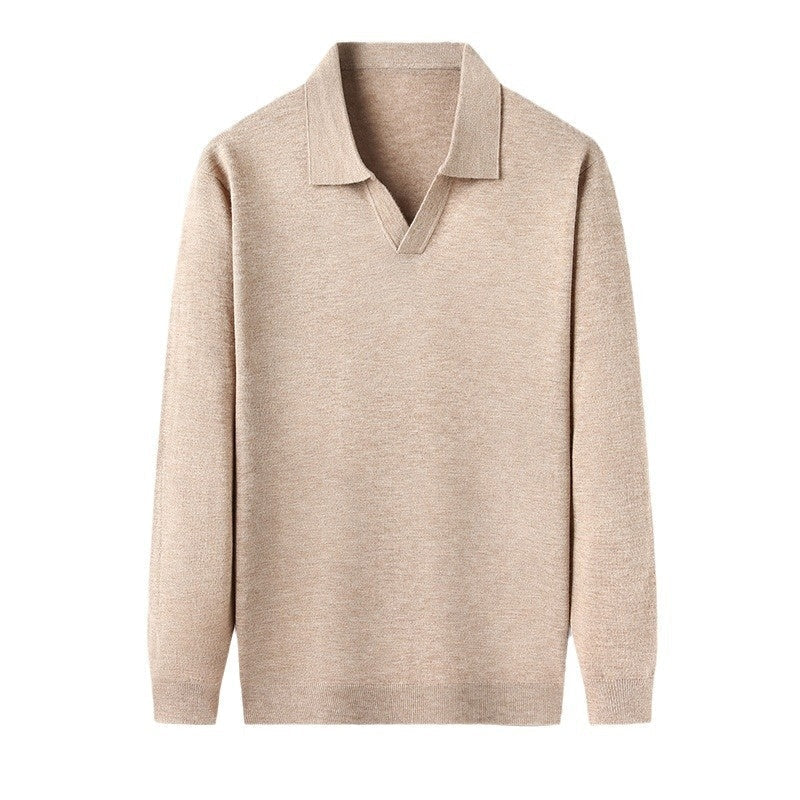 Dwayne | Men's Long Sleeve V-Neck Polo Shirt