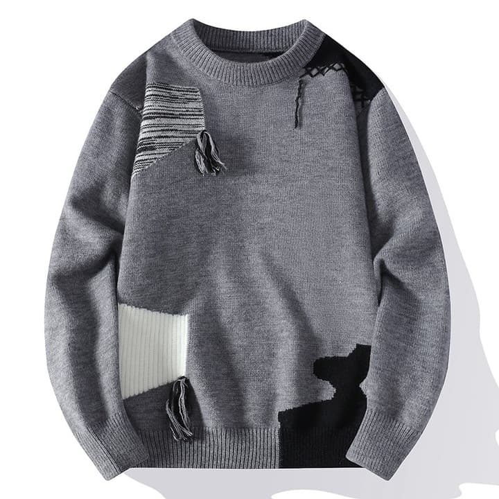 Easton | Men's Patchwork Knit Crewneck Sweater
