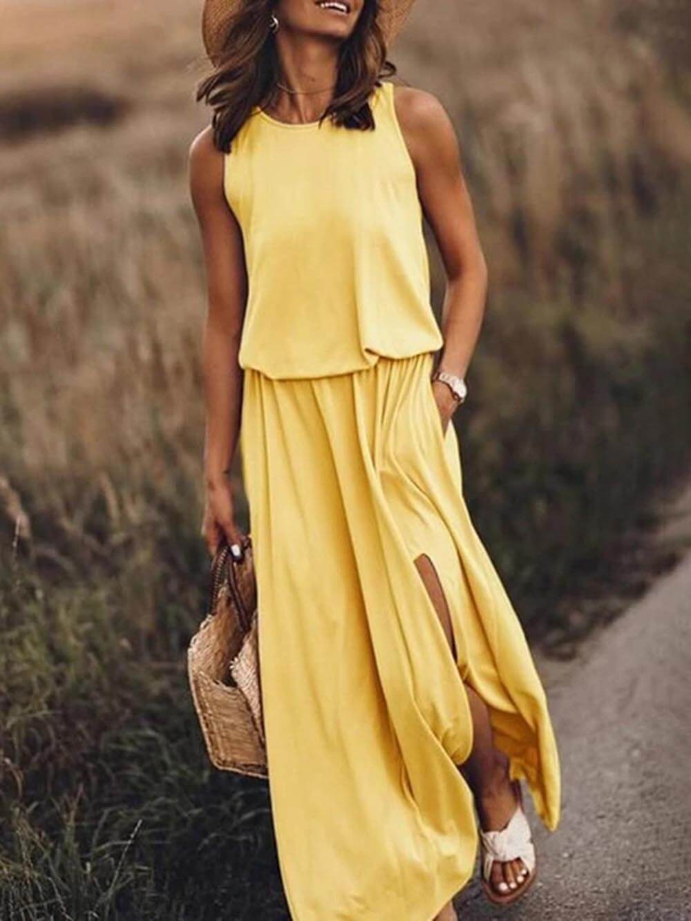 Edith | Women's Sleeveless Casual Maxi Dress