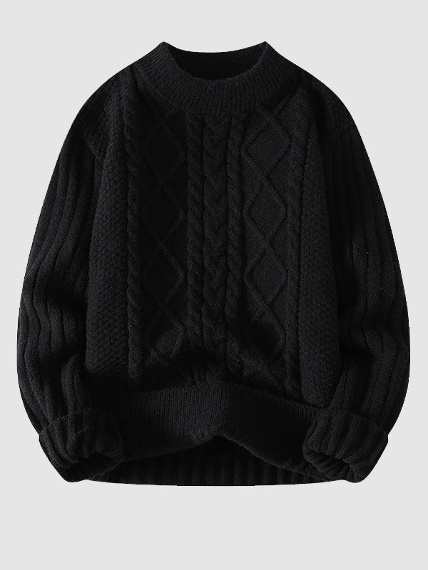 Edmund | Men's Cable Knit Crew Neck Sweater