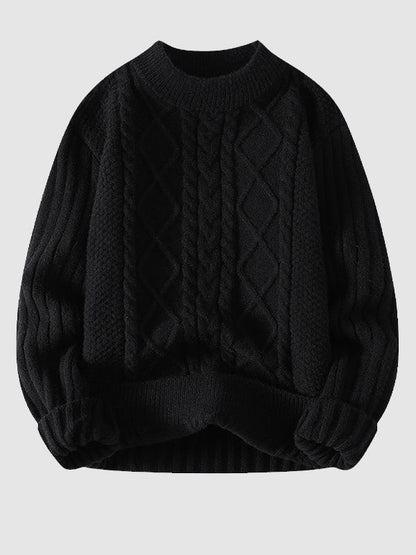 Edmund | Men's Cable Knit Crew Neck Sweater