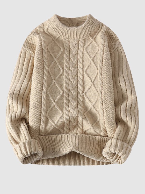 Edmund | Men's Cable Knit Crew Neck Sweater
