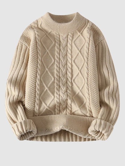 Edmund | Men's Cable Knit Crew Neck Sweater