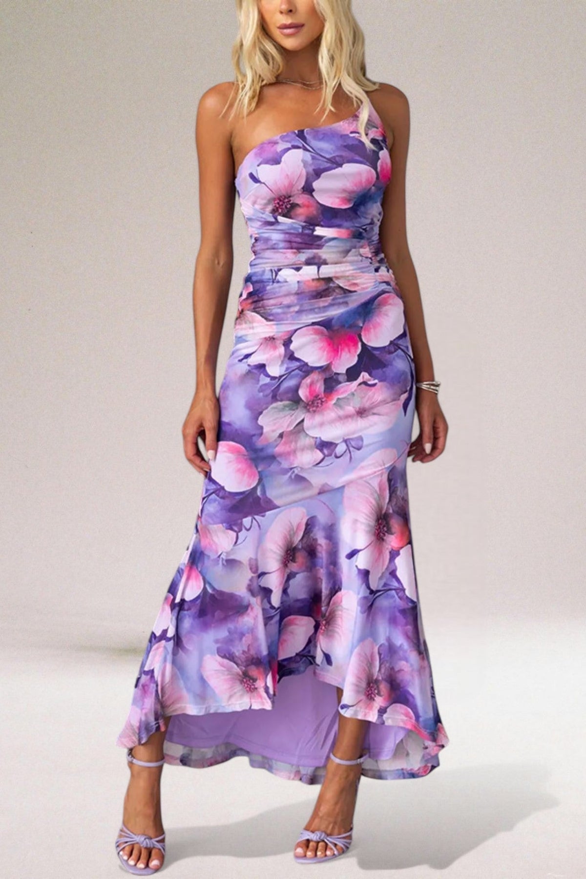 Elaine | Women's One Shoulder Midi Dress