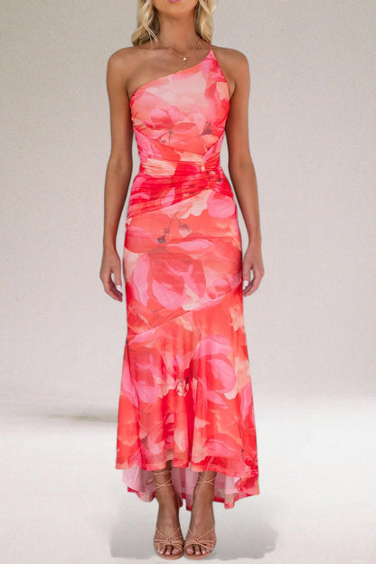 Elaine | Women's One Shoulder Midi Dress