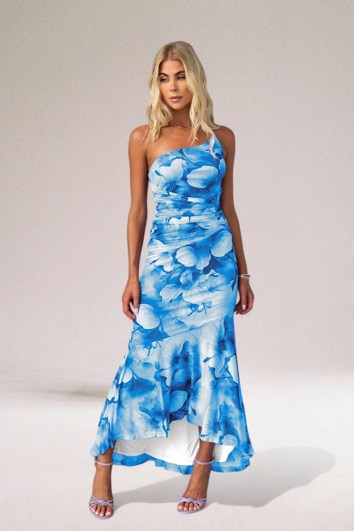Elaine | Women's One Shoulder Midi Dress