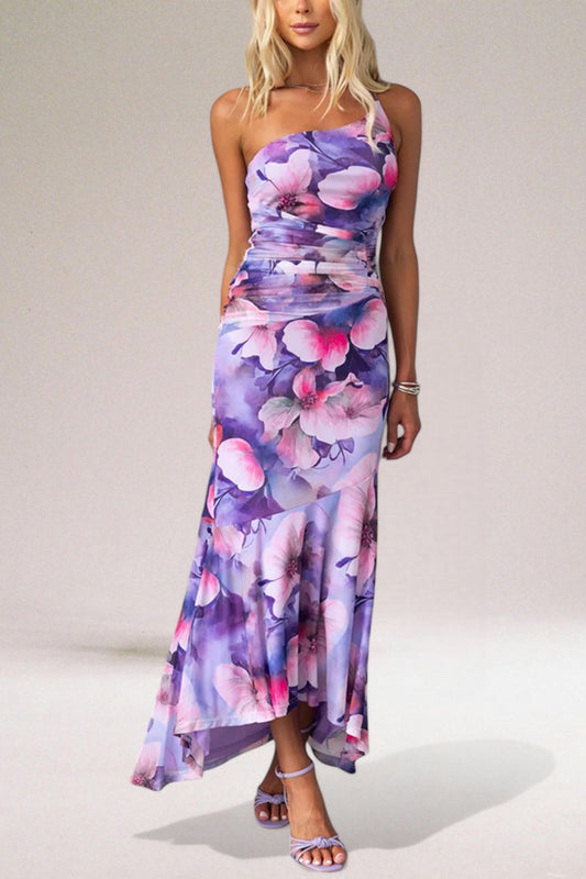 Elaine | Women's One Shoulder Midi Dress