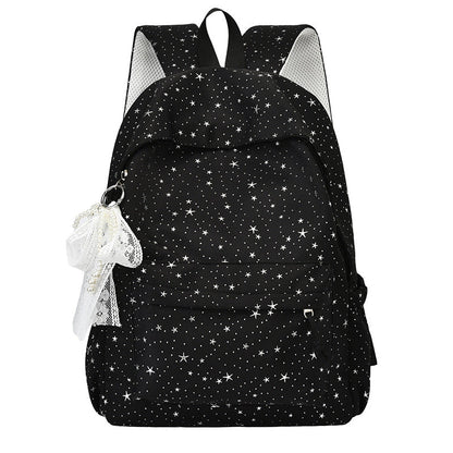 Elegant Backpack with Glittering Stars and Practical Compartments