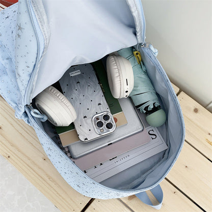 Elegant Backpack with Glittering Stars and Practical Compartments