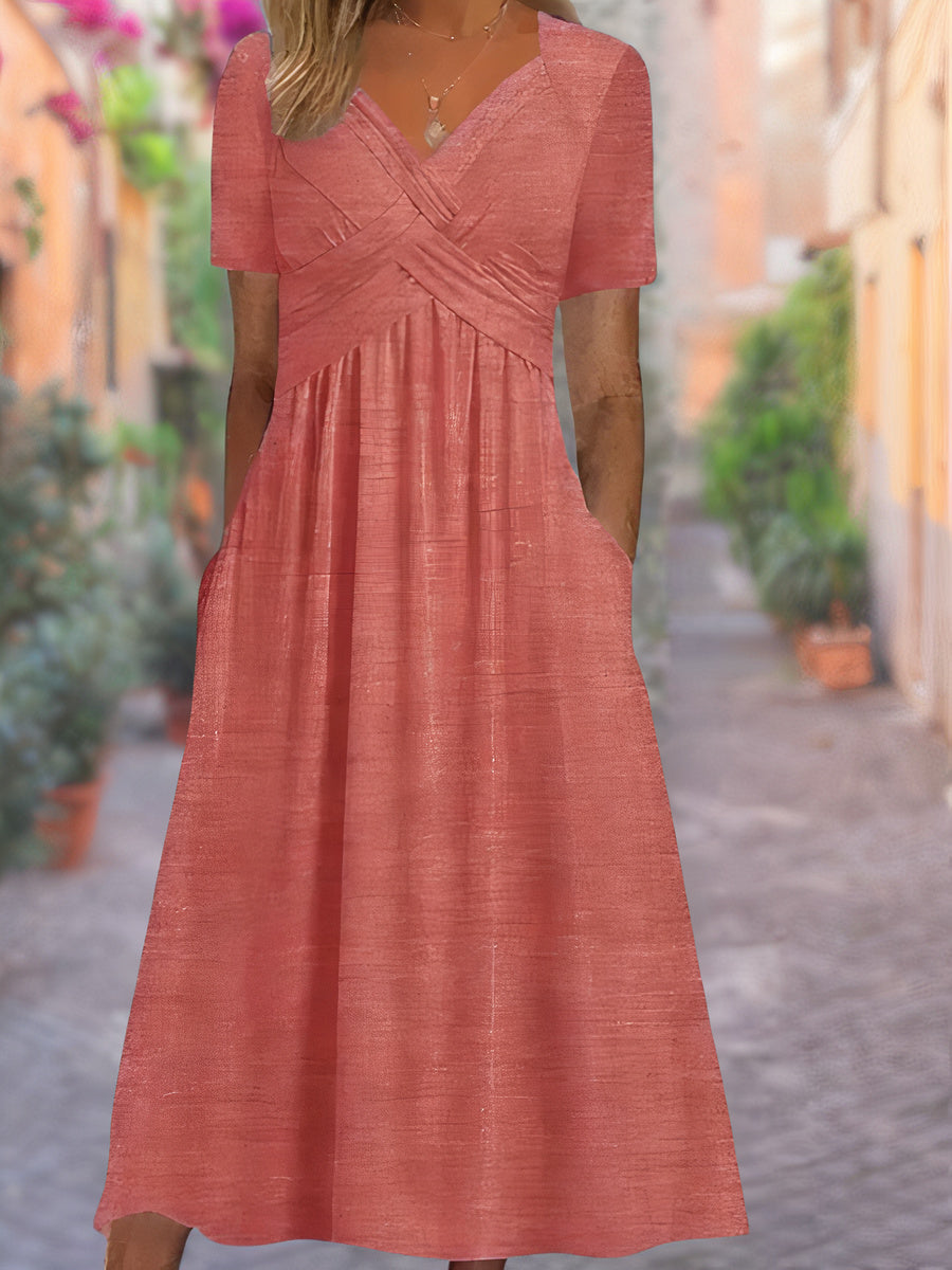 Elegant V-Neck Summer Dress