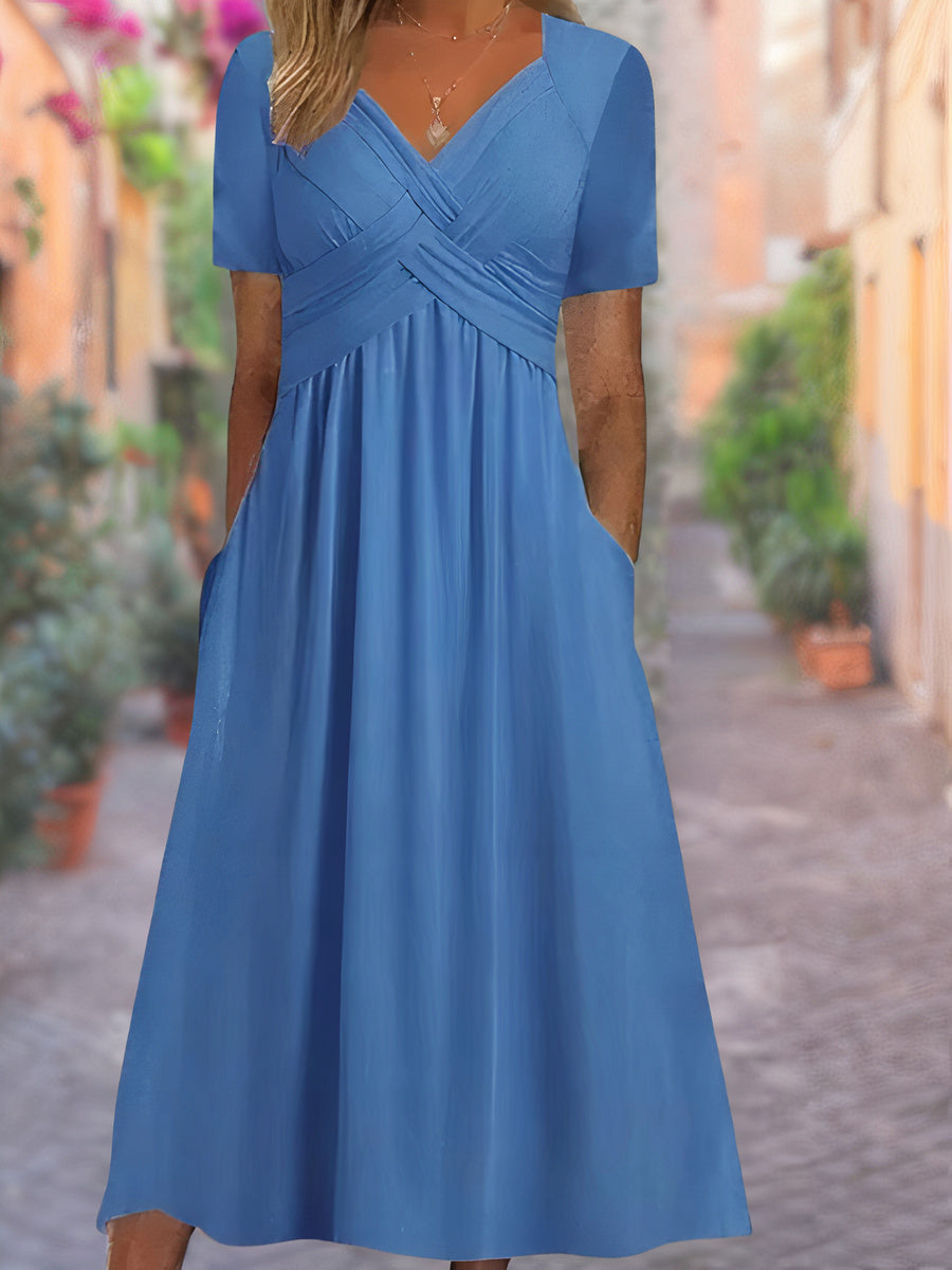 Elegant V-Neck Summer Dress