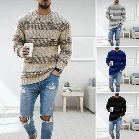 Eli | Men's Striped Crew Neck Sweater