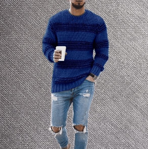 Eli | Men's Striped Crew Neck Sweater