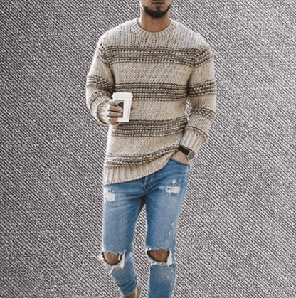 Eli | Men's Striped Crew Neck Sweater