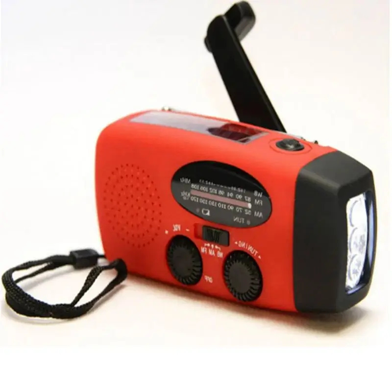 Emergency Solar Hand Crank Radio with Power Bank, USB & LED Flashlight