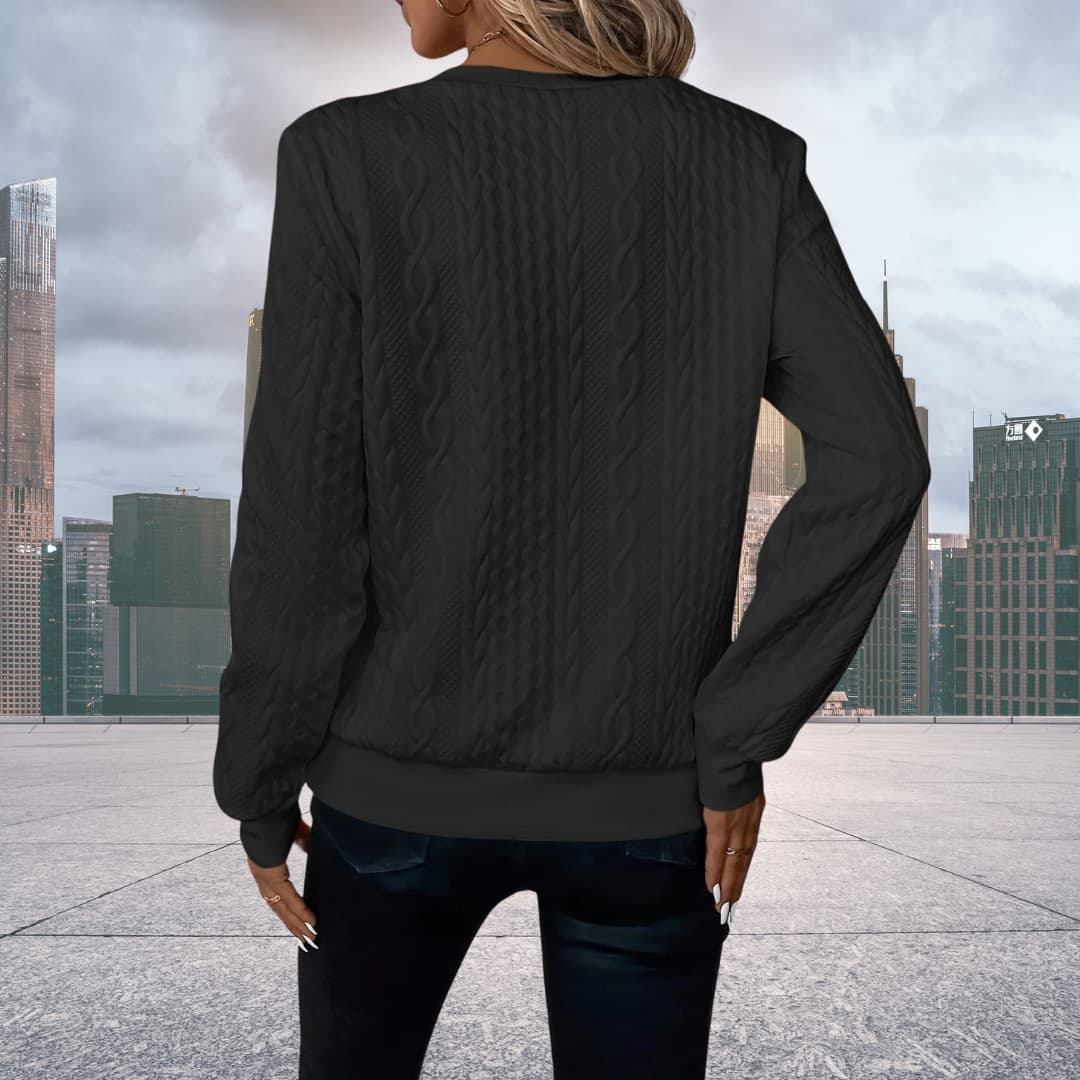 Emily | Women's Cable Knit Zip Up Sweater