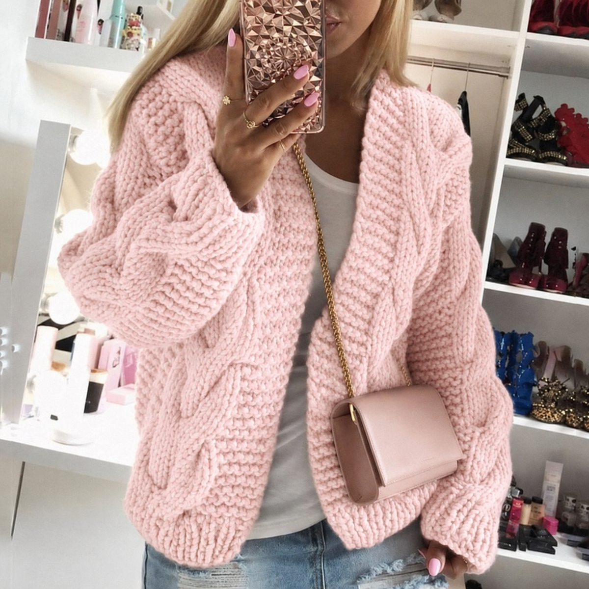 Emma | Women's Oversized Cable Knit Cardigan