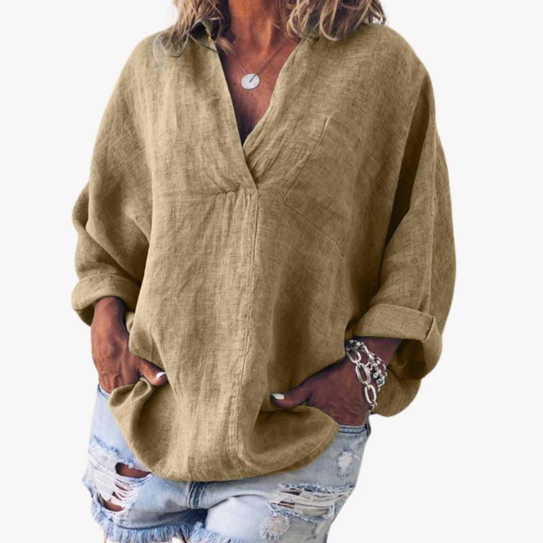 Esme | Women's V-Neck Oversized Blouse