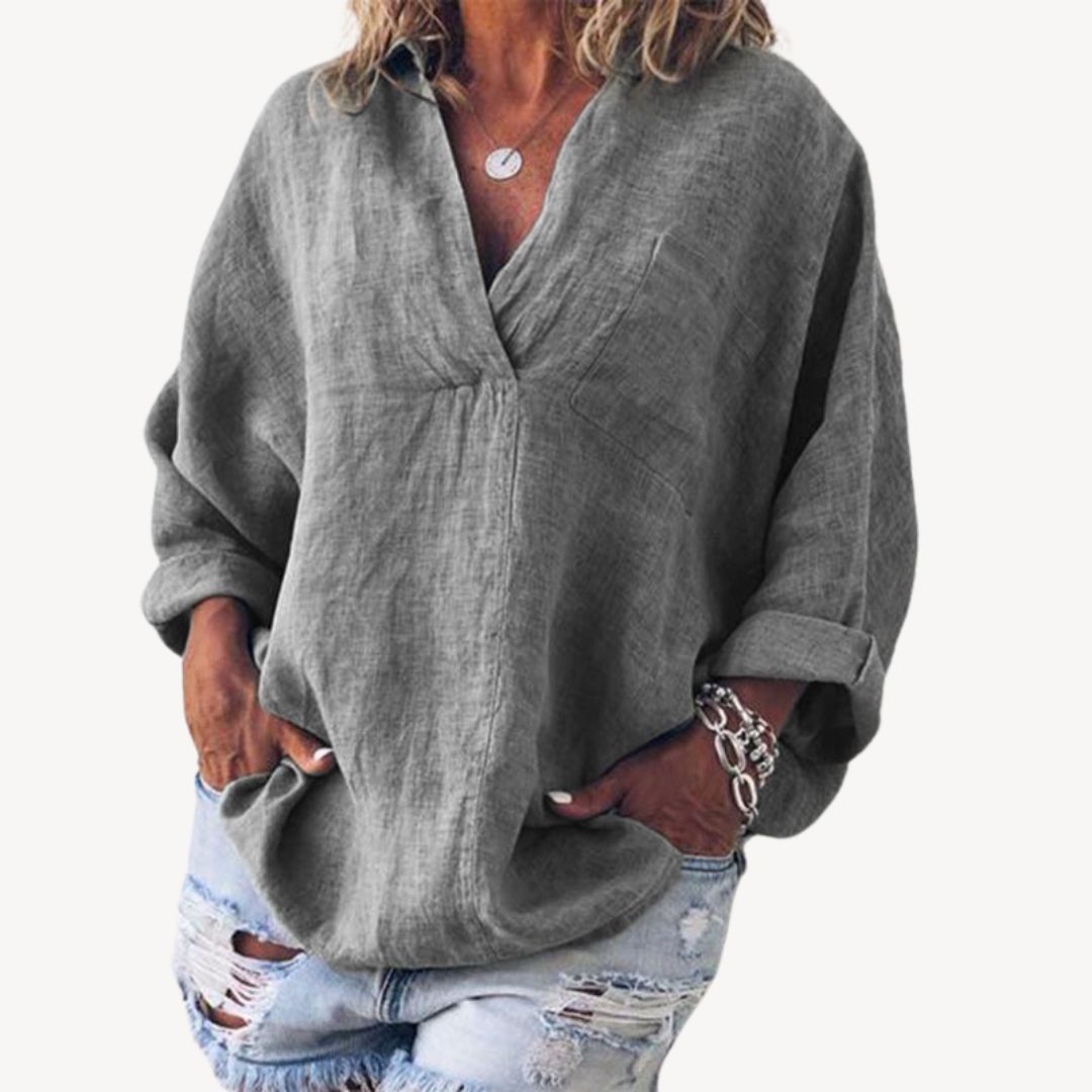 Esme | Women's V-Neck Oversized Blouse