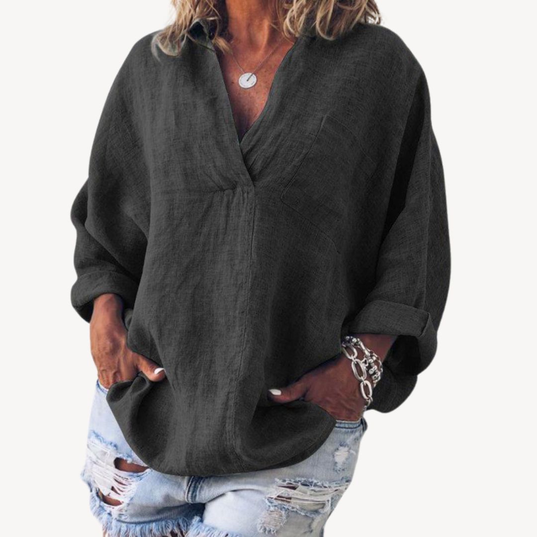 Esme | Women's V-Neck Oversized Blouse