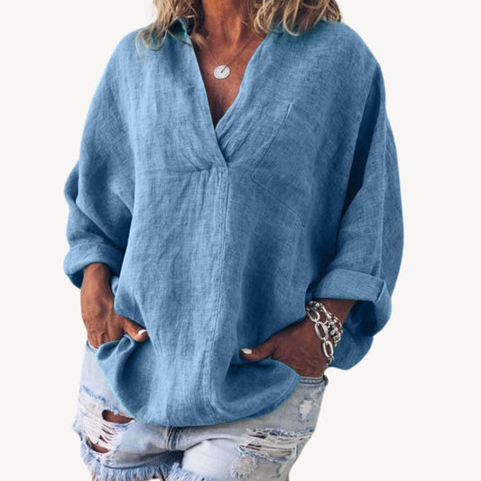 Esme | Women's V-Neck Oversized Blouse