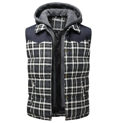 Evan | Men's Hooded Plaid Vest
