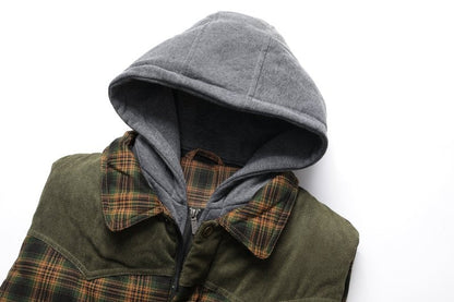 Evan | Men's Hooded Plaid Vest