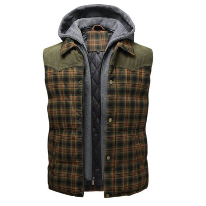 Evan | Men's Hooded Plaid Vest