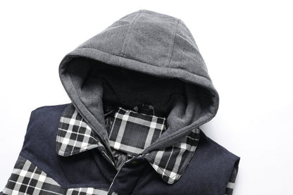 Evan | Men's Hooded Plaid Vest