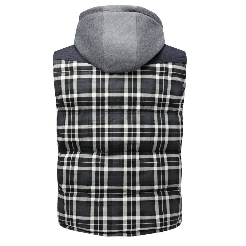 Evan | Men's Hooded Plaid Vest