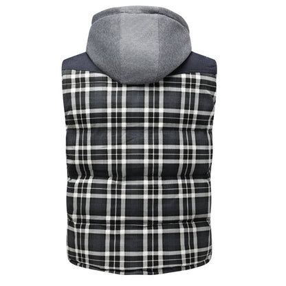 Evan | Men's Hooded Plaid Vest