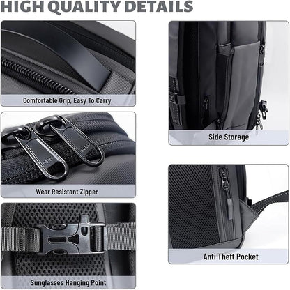 Expandable Compression Travel Backpack with Anti-Theft Lock and Wet Pocket