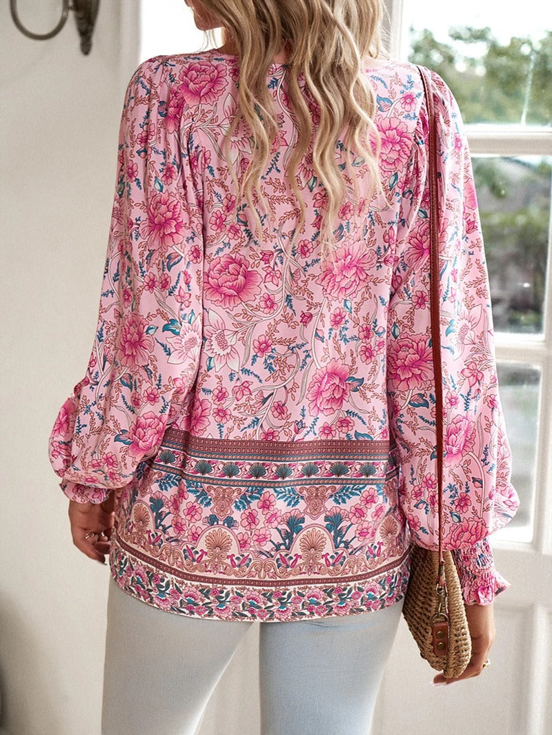 Felicia | Women's Long Sleeve Floral Blouse