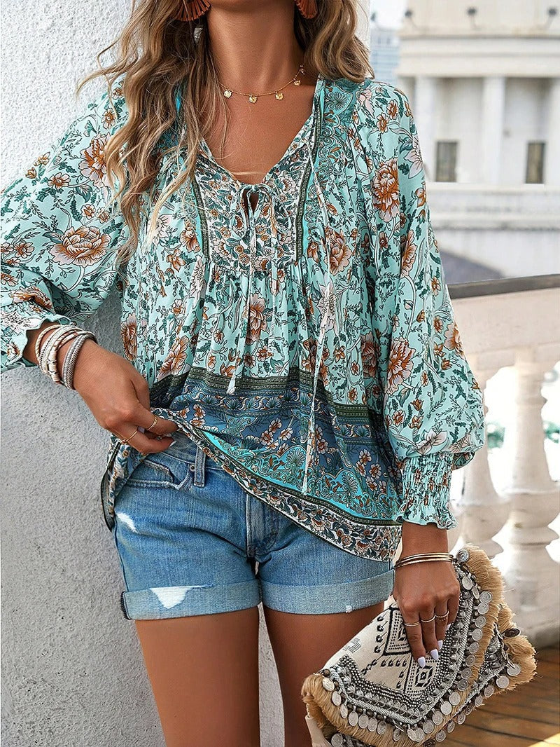 Felicia | Women's Long Sleeve Floral Blouse