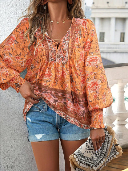 Felicia | Women's Long Sleeve Floral Blouse